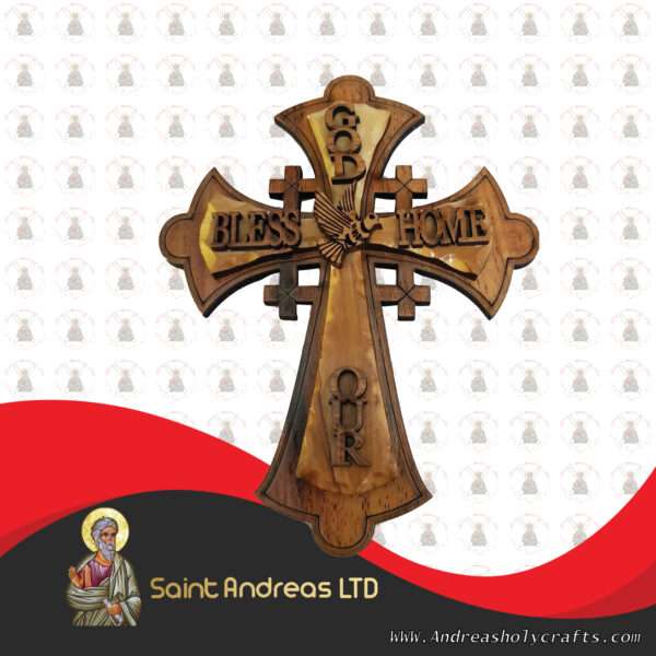 Olive Wood Laser Peace Cross