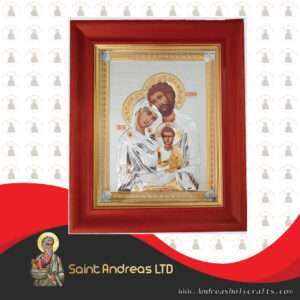 Holy Family Nikolaus Silver Icon With Glass