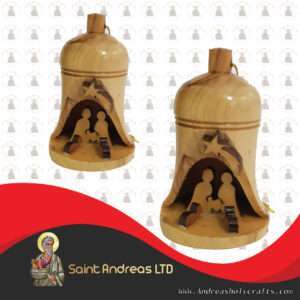 Olive Wood Bell Ornament