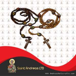 Tabular Saints Wood Rosary