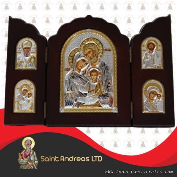Triptec Holy Family Nikolaus Silver Icon