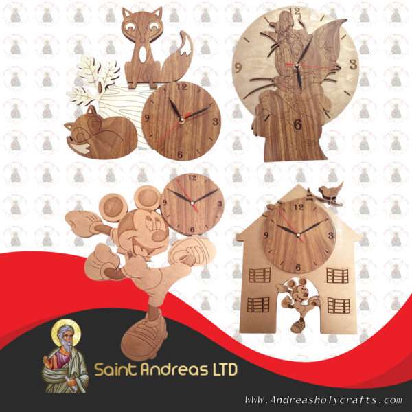 Olive Wood Kids Wall Clock - Image 2