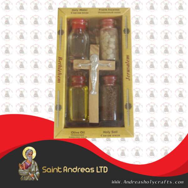 Set Of 4 Bottles With Cross