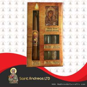 Set Of 4 Bottles With Icon and Honey Candle