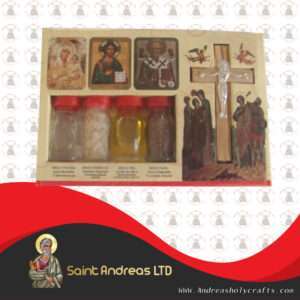 Of 4 Bottles With Icons and Cross