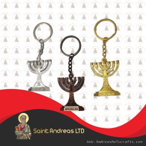 Olive-Wood-Saint-Andreas-Holy-Crafts-Menorah-Key-Chain